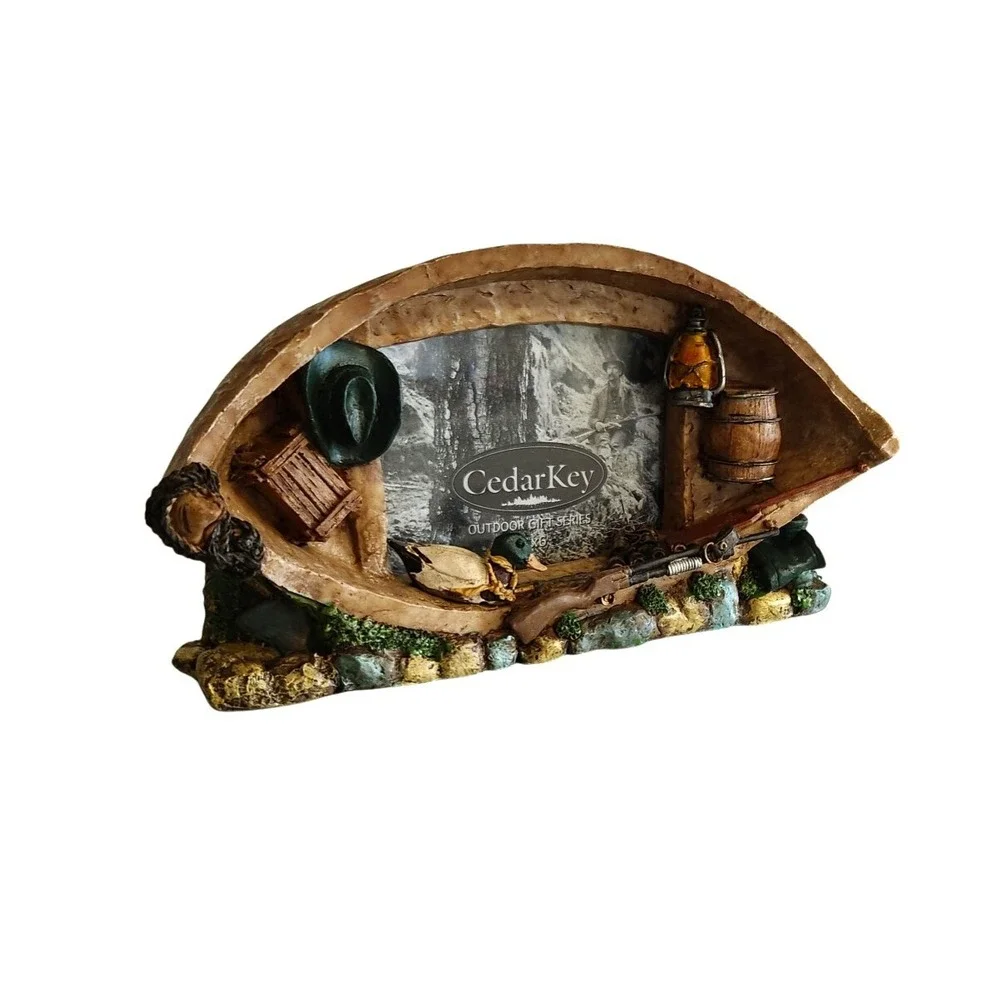 Cedar Key Boat Series Hunting Boat Picture Photo Frame Mallard Rifle Hat Lantern
